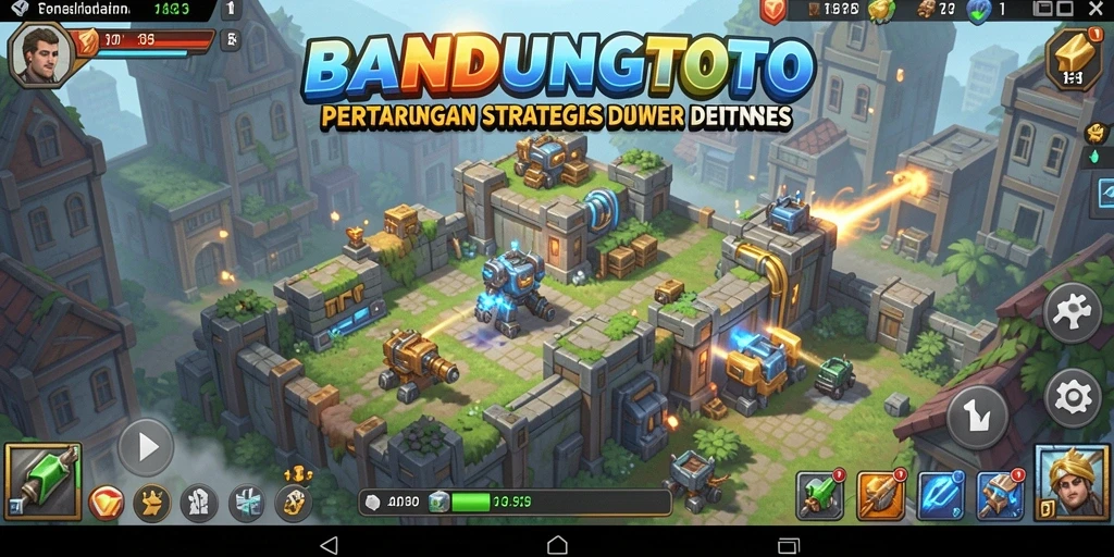 Tangkapan layar menampilkan pertempuran menara dalam BANDUNGTOTO.