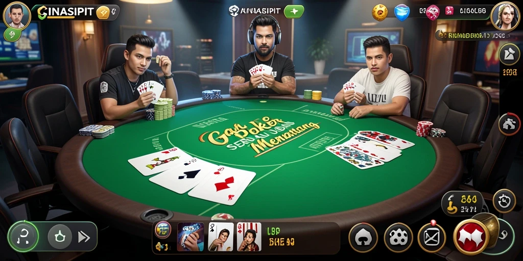 Screenshot utama CINASIPIT menampilkan gameplay Poker yang seru.