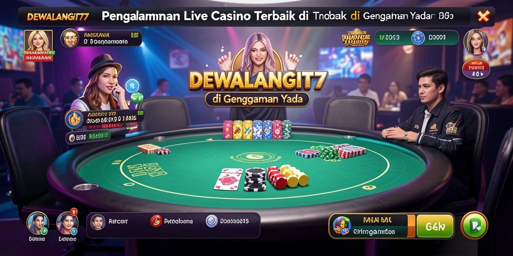 Tampilan menarik gameplay Live Casino DEWALANGIT77 dengan dealer langsung.