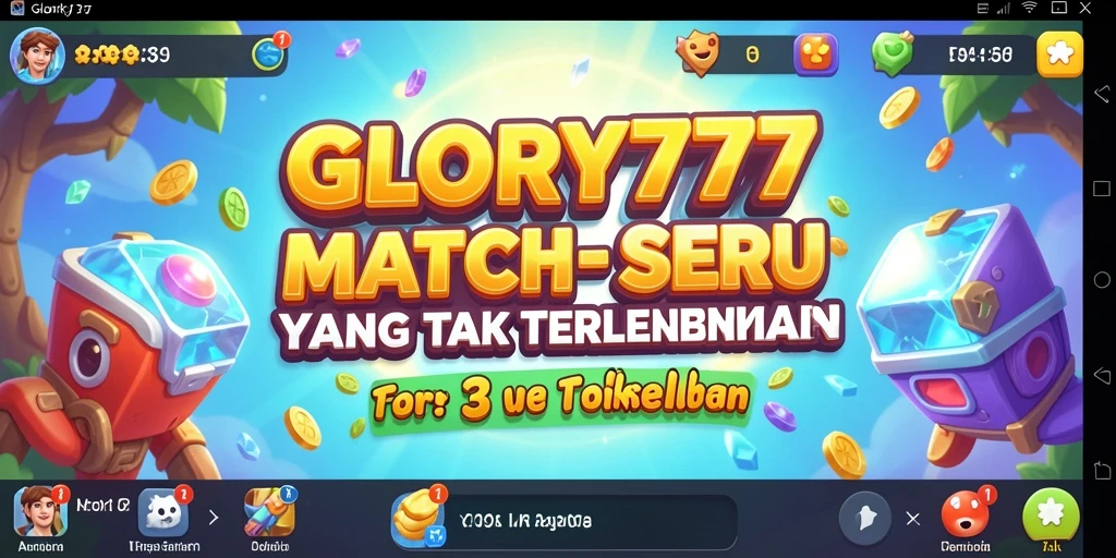 Tampilan menarik dari gameplay seru GLORY777 Match-3.