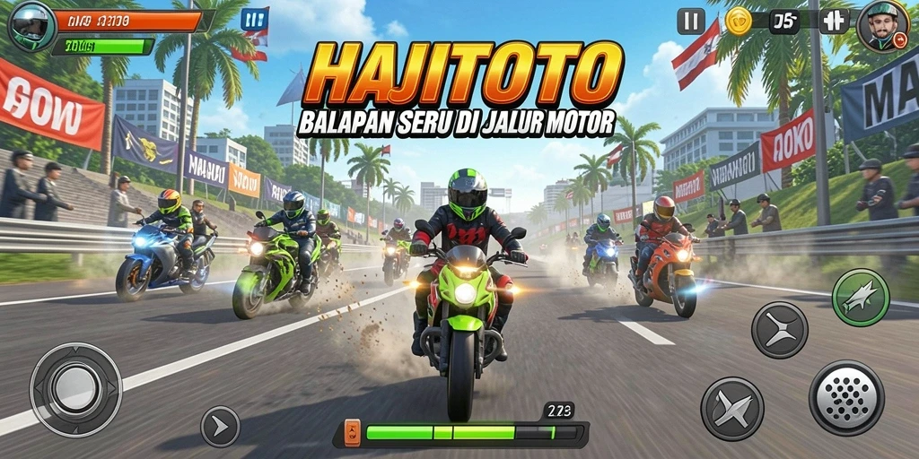 Tampilan luar biasa dari gameplay balap motor di HAJITOTO.