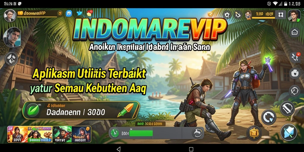 Screenshot utama INDOMAREVIP yang menunjukkan berbagai fitur utilitas.