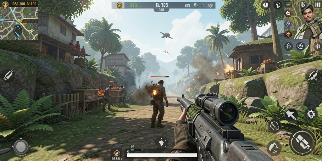 Screenshot menampilkan aksi intens dalam gameplay JOSS188.