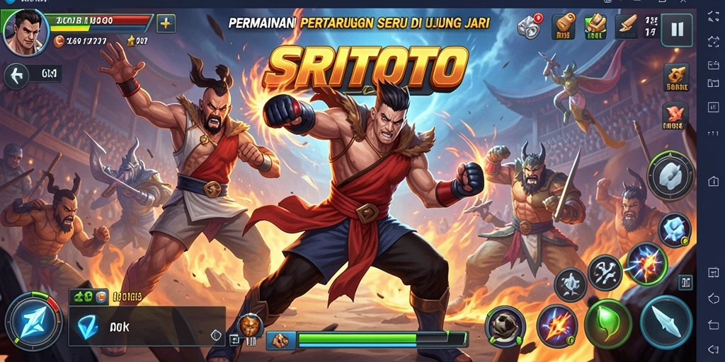 Tampilan gameplay SRITOTO yang menegangkan dalam pertarungan Fighting.